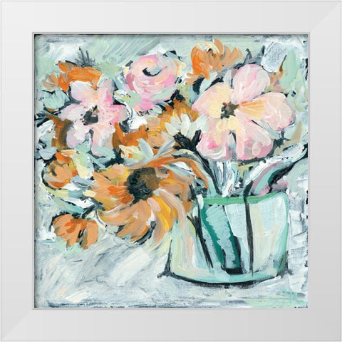Meadow Flowers White Modern Wood Framed Art Print by Mingo, Jessica