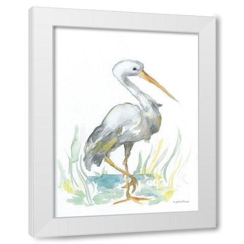Stork White Modern Wood Framed Art Print by Mingo, Jessica