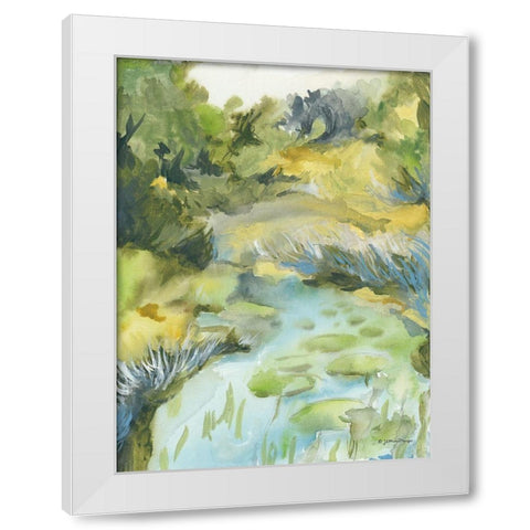 Lilypad White Modern Wood Framed Art Print by Mingo, Jessica