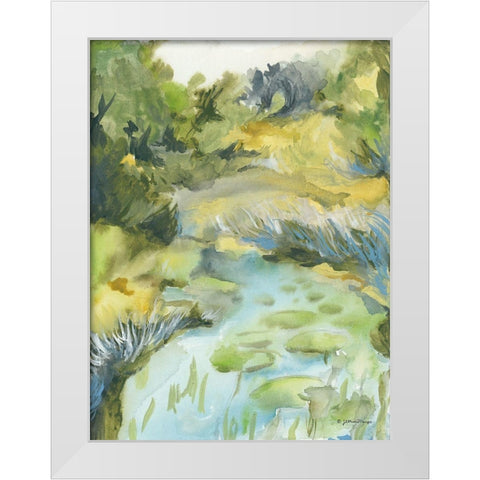 Lilypad White Modern Wood Framed Art Print by Mingo, Jessica