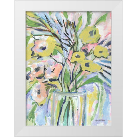 Floral Gold I White Modern Wood Framed Art Print by Mingo, Jessica