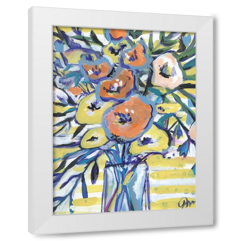 Floral Gold II White Modern Wood Framed Art Print by Mingo, Jessica