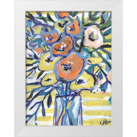 Floral Gold II White Modern Wood Framed Art Print by Mingo, Jessica