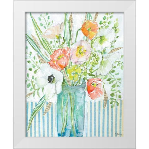 Janas Poppies White Modern Wood Framed Art Print by Mingo, Jessica