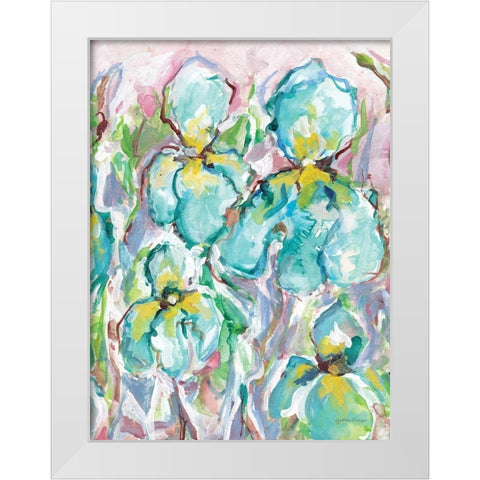 Wild Iris I White Modern Wood Framed Art Print by Mingo, Jessica