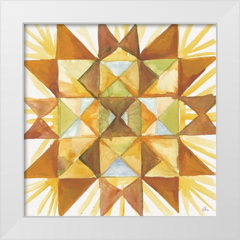 Summer Wheat Quilt White Modern Wood Framed Art Print by Mingo, Jessica