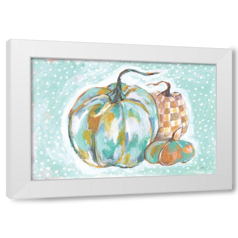 Pumpkins in Blue White Modern Wood Framed Art Print by Mingo, Jessica