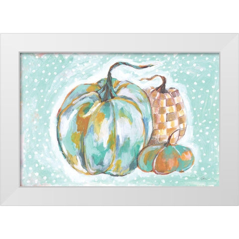 Pumpkins in Blue White Modern Wood Framed Art Print by Mingo, Jessica