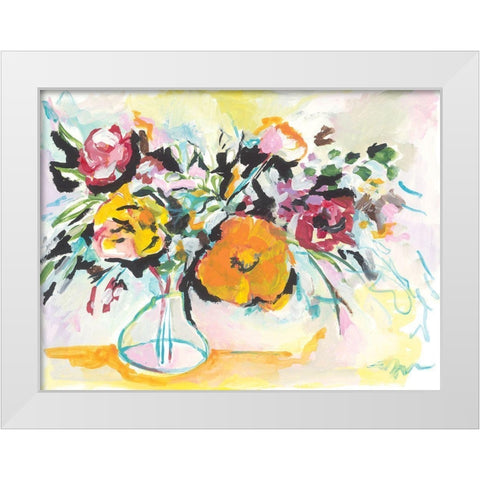 Smile I White Modern Wood Framed Art Print by Mingo, Jessica