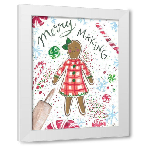 Merry Making White Modern Wood Framed Art Print by Mingo, Jessica