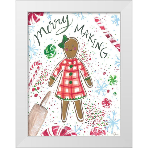 Merry Making White Modern Wood Framed Art Print by Mingo, Jessica