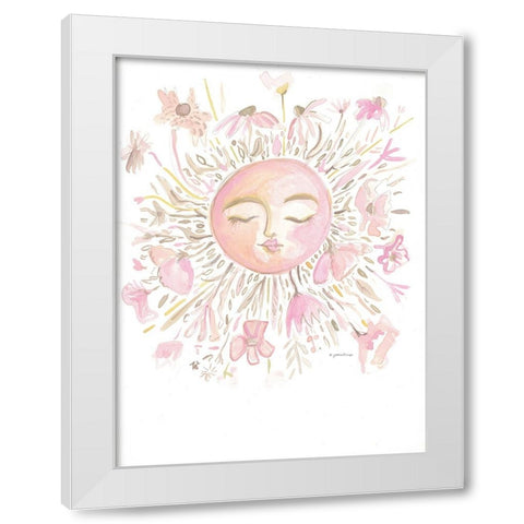 Boho Sun White Modern Wood Framed Art Print by Mingo, Jessica