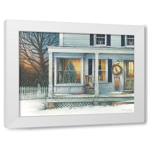 December Glow White Modern Wood Framed Art Print by Rossini, John