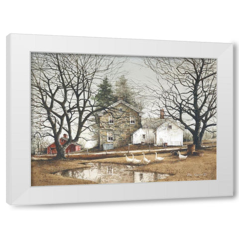 Cold Swim White Modern Wood Framed Art Print by Rossini, John
