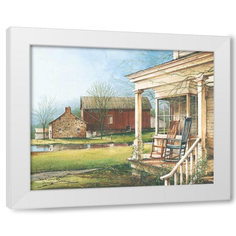Serenity White Modern Wood Framed Art Print by Rossini, John