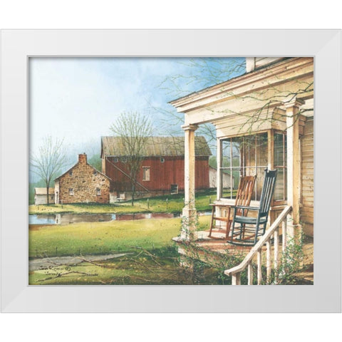 Serenity White Modern Wood Framed Art Print by Rossini, John