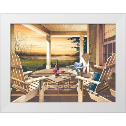 Sunset with Wine White Modern Wood Framed Art Print by Rossini, John