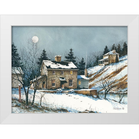A February Evening White Modern Wood Framed Art Print by Rossini, John