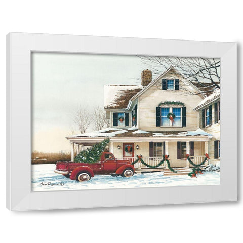 Preparing for Christmas White Modern Wood Framed Art Print by Rossini, John
