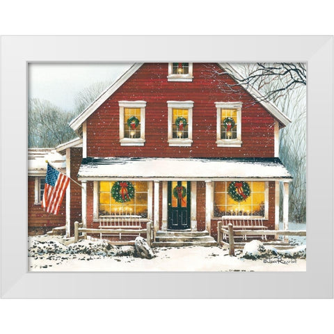 Country Christmas White Modern Wood Framed Art Print by Rossini, John