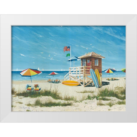 Beach Colors White Modern Wood Framed Art Print by Rossini, John