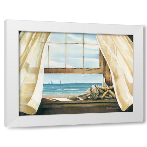 Beach Treasures White Modern Wood Framed Art Print by Rossini, John