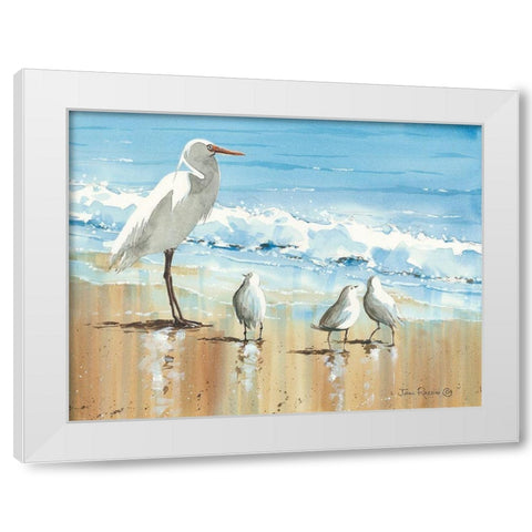 His Entourage White Modern Wood Framed Art Print by Rossini, John
