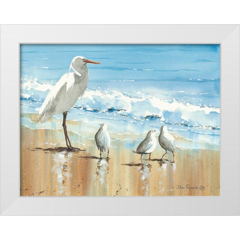 His Entourage White Modern Wood Framed Art Print by Rossini, John