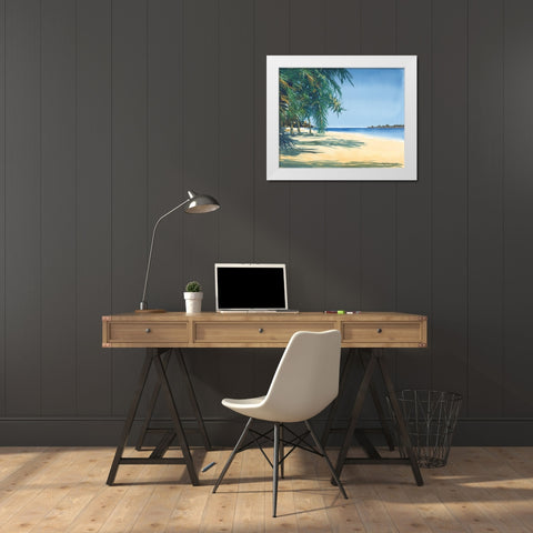 Tropic Solitude White Modern Wood Framed Art Print by Rossini, John