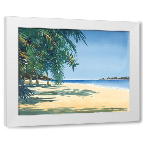 Tropic Solitude White Modern Wood Framed Art Print by Rossini, John