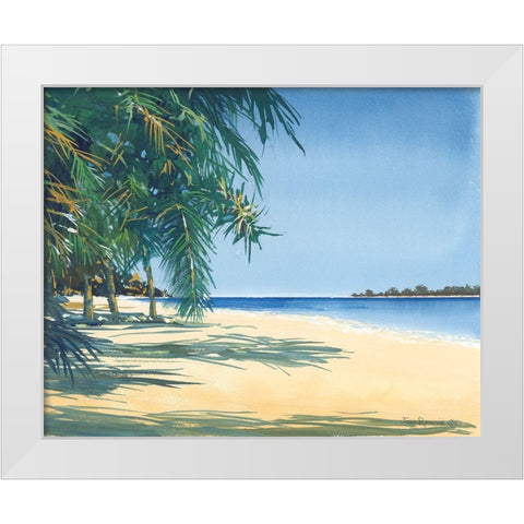 Tropic Solitude White Modern Wood Framed Art Print by Rossini, John