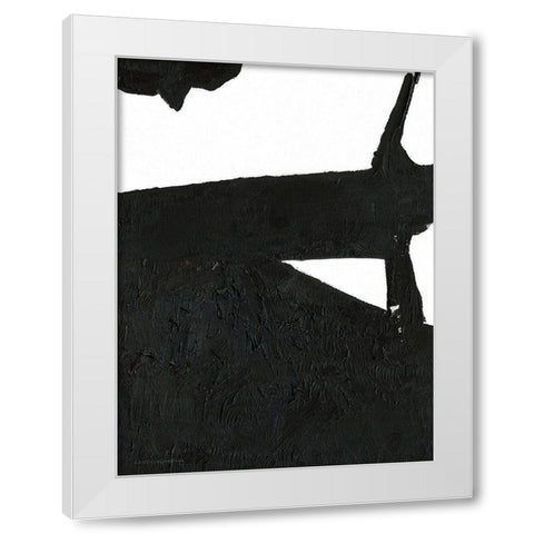 Black And White Abstract 3 White Modern Wood Framed Art Print by Kamdon Kreations