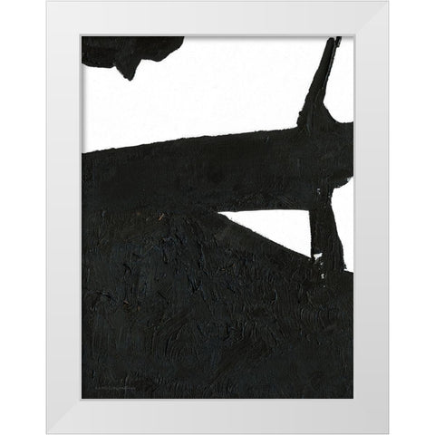 Black And White Abstract 3 White Modern Wood Framed Art Print by Kamdon Kreations
