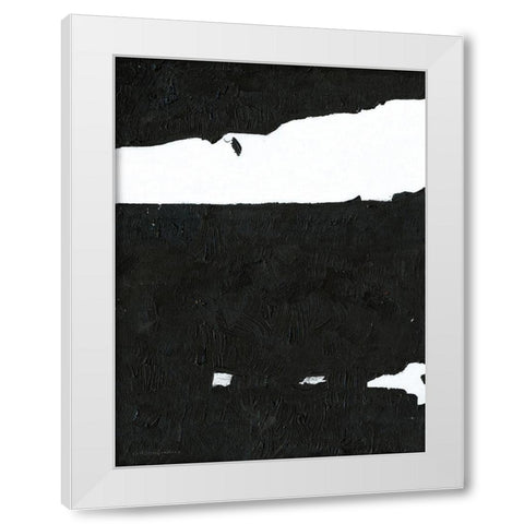 Black And White Abstract 4 White Modern Wood Framed Art Print by Kamdon Kreations