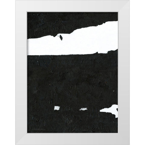 Black And White Abstract 4 White Modern Wood Framed Art Print by Kamdon Kreations