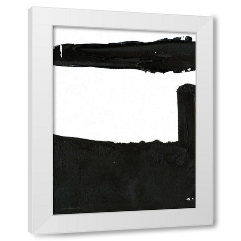 Black And White Abstract 5 White Modern Wood Framed Art Print by Kamdon Kreations