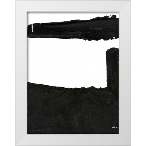 Black And White Abstract 5 White Modern Wood Framed Art Print by Kamdon Kreations