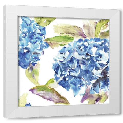 Hydrangea White Modern Wood Framed Art Print by Kamdon Kreations