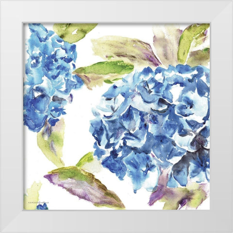Hydrangea White Modern Wood Framed Art Print by Kamdon Kreations