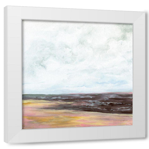 Fall at the Coast White Modern Wood Framed Art Print by Kamdon Kreations