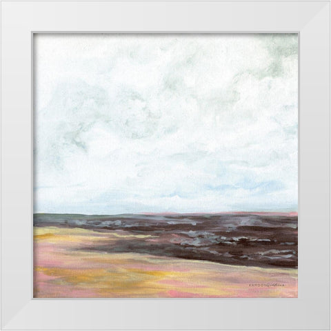 Fall at the Coast White Modern Wood Framed Art Print by Kamdon Kreations