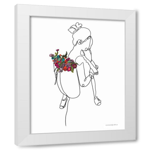 Farmers Market White Modern Wood Framed Art Print by Kamdon Kreations