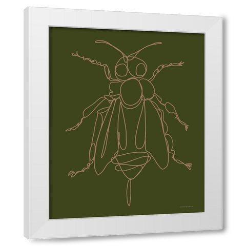 Bee White Modern Wood Framed Art Print by Kamdon Kreations