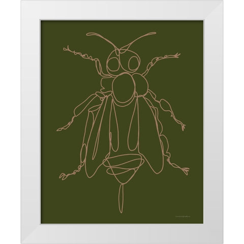 Bee White Modern Wood Framed Art Print by Kamdon Kreations