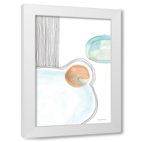 Coffee Social White Modern Wood Framed Art Print by Kamdon Kreations