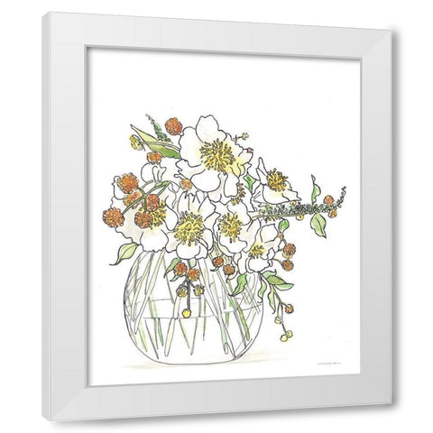 Sweet Smells White Modern Wood Framed Art Print by Kamdon Kreations