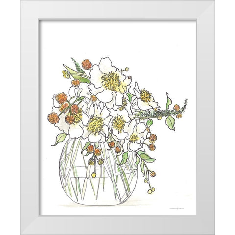 Sweet Smells White Modern Wood Framed Art Print by Kamdon Kreations