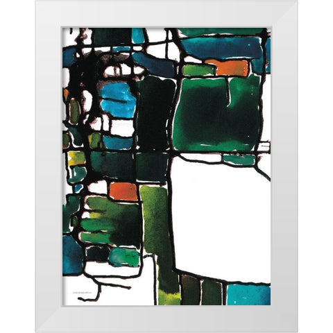 A Little Bit Mod White Modern Wood Framed Art Print by Kamdon Kreations