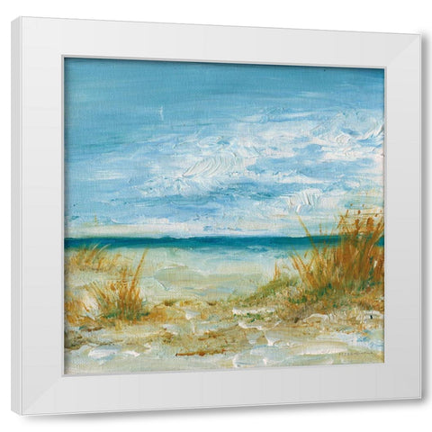 Sea Breeze White Modern Wood Framed Art Print by Kamdon Kreations