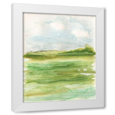 Spring Dew White Modern Wood Framed Art Print by Kamdon Kreations